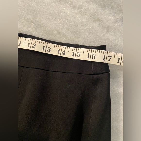 Talbots Size 14P Black Satin Finish Front Slit Zip Back Pencil Skirt Midi - Picture 7 of 9